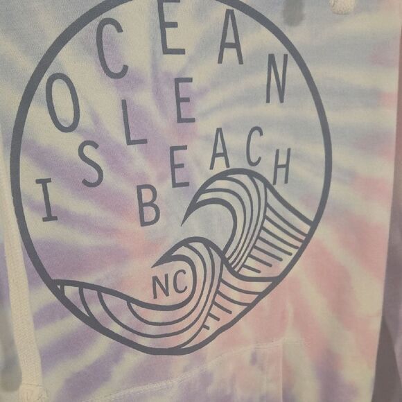Gildan Pastel Tie-Dye Hoodie with Ocean Print - Picture 2 of 8